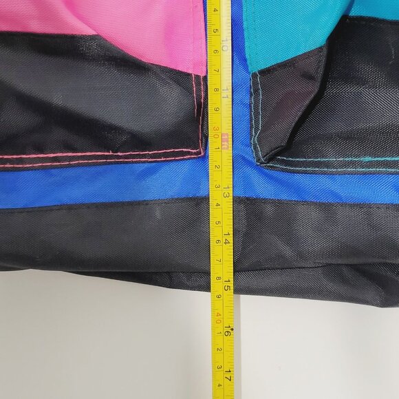 Bossi Sport Club | Retro Style Colorblock Tote Bag Dual Handel Zipper Pockets - Picture 4 of 8